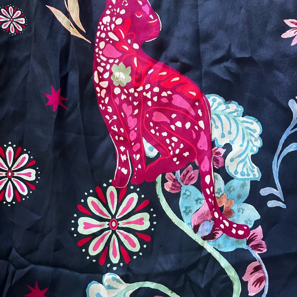 New Johnny Was Jade Dress with Floral Accents size XL silk - Picture 9 of 15